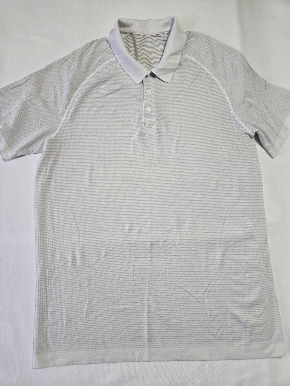 Lululemon Men's Metal Vent Tech Polo Short Sleeve shirt White sz L